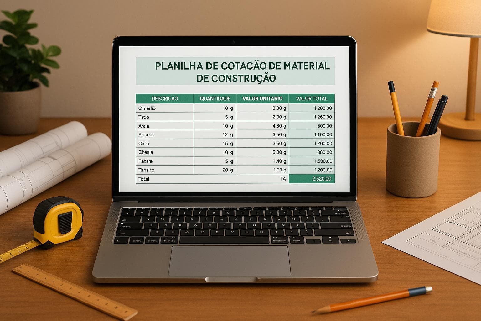 Planilha de cotação de compra de material de construção, conheça alguns modelos